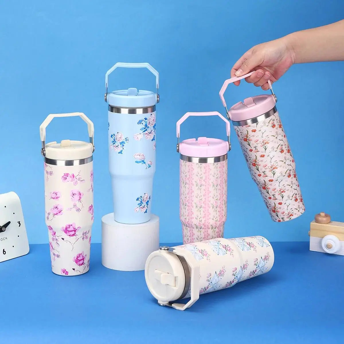 Rosin Official™ Floral & Bow Print Insulated Tumbler
