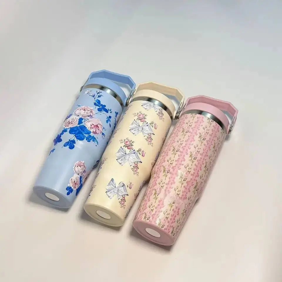 Rosin Official™ Floral & Bow Print Insulated Tumbler