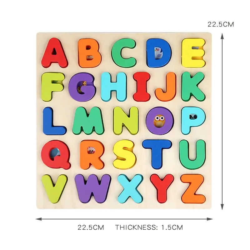 Rosin official™ Montessori Wooden Alphabet & Number Puzzle: Preschool Toy