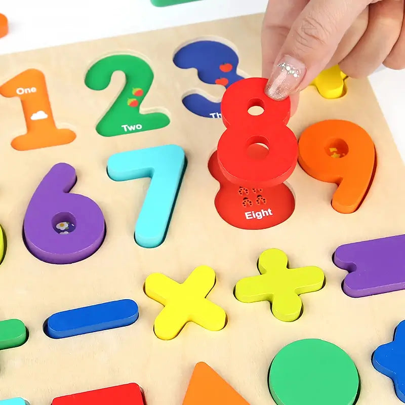 Rosin official™ Montessori Wooden Alphabet & Number Puzzle: Preschool Toy