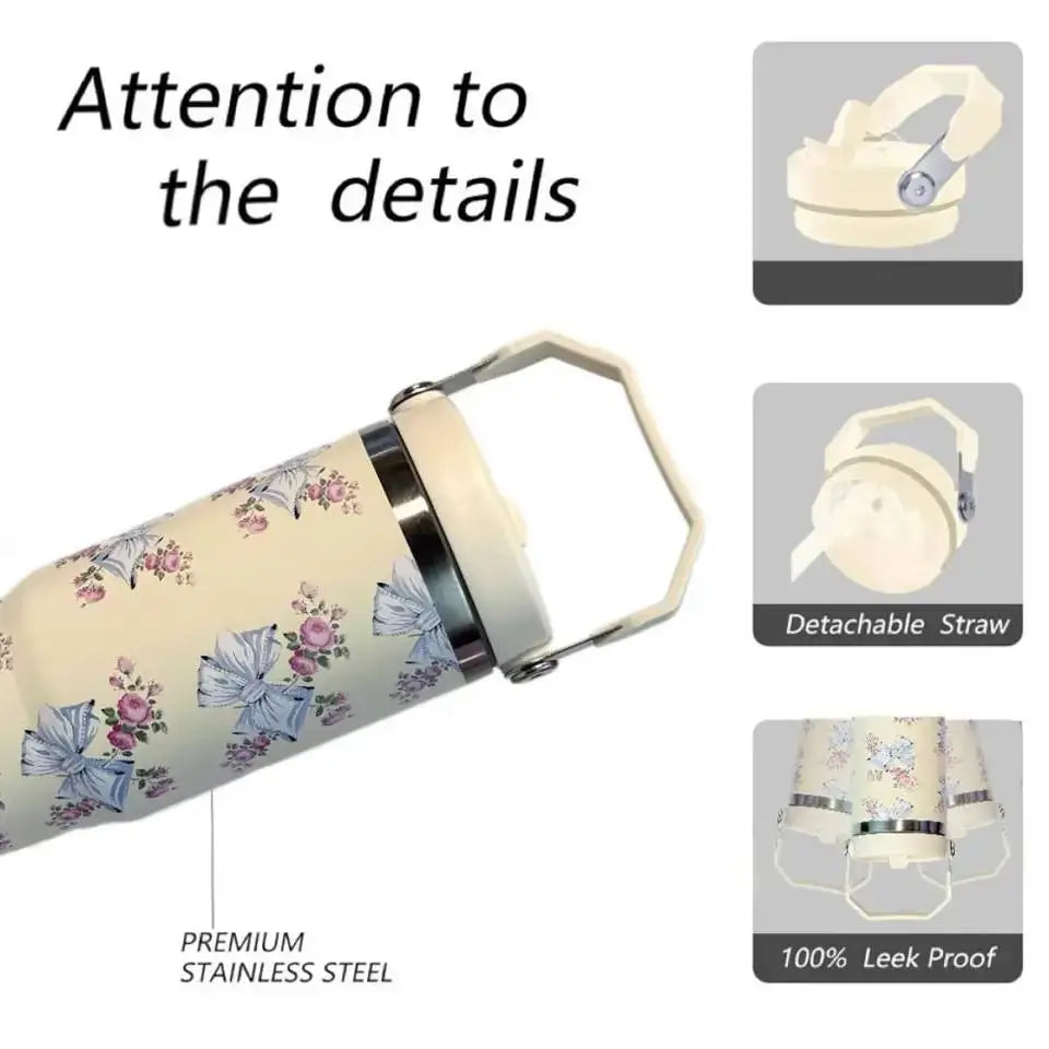 Rosin Official™ Floral & Bow Print Insulated Tumbler