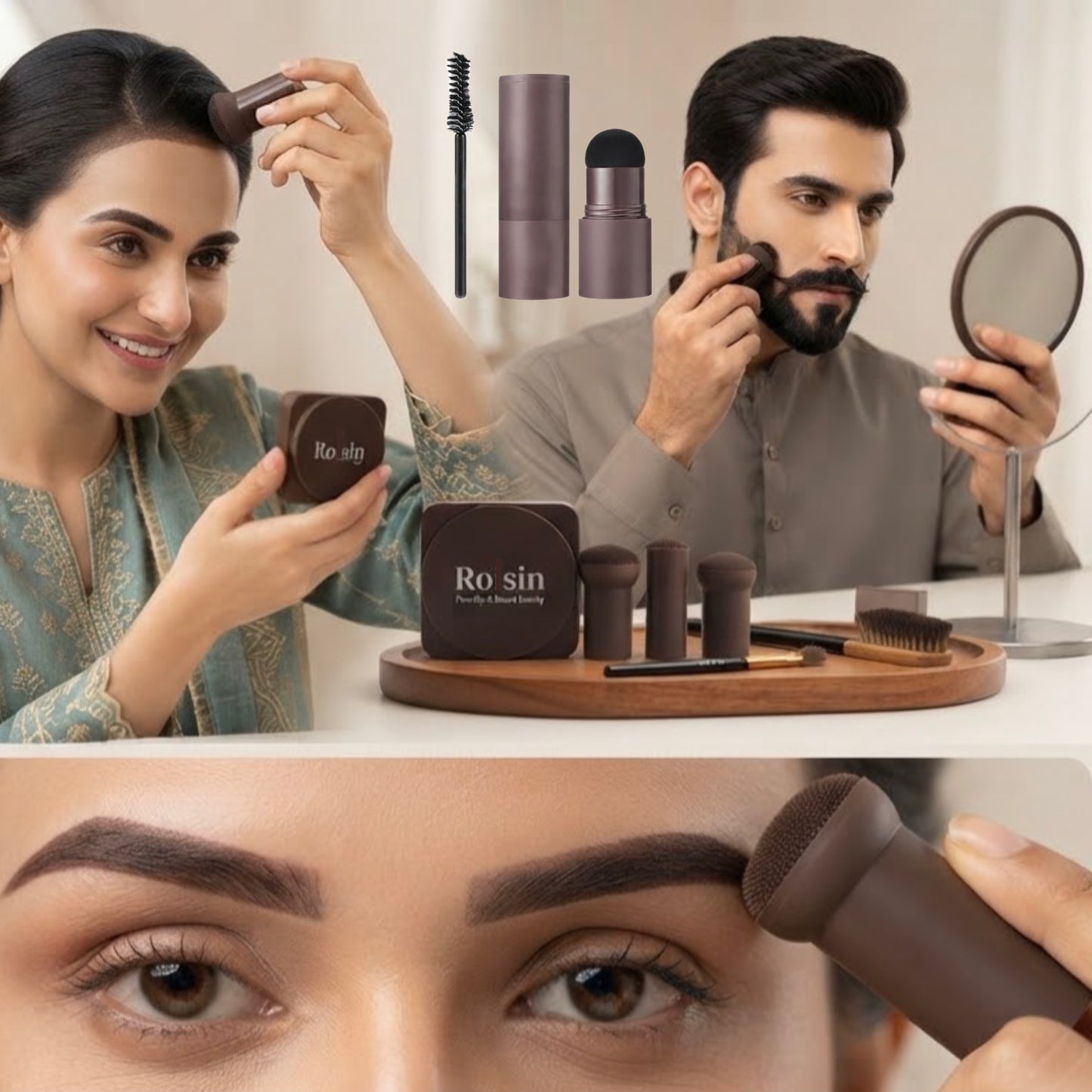 Rosin official™ Eyebrow Stamp Stencil Kit | Waterproof Hairline Contour